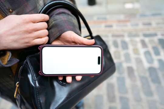 Smartphone mockup with blank screen
