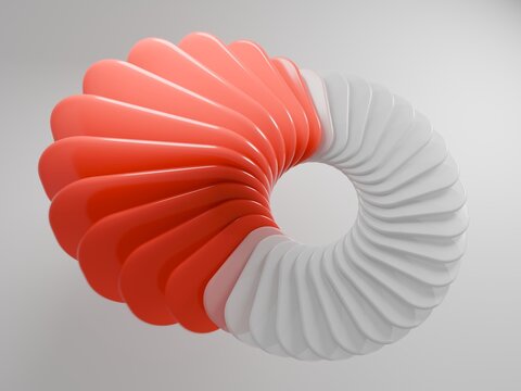 Spiral Design With Alternating White and Red Sections