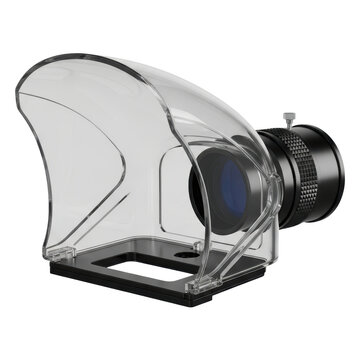 Portable camera prompter hood isolated transparent background