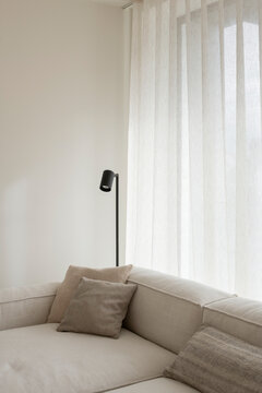 floor lamp and sofa