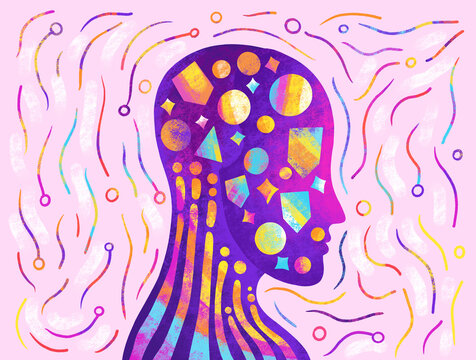 Colorful abstract profile design 
