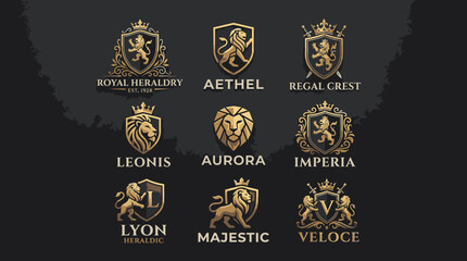 Fototapeta premium Golden Luxury Logos and Crests.