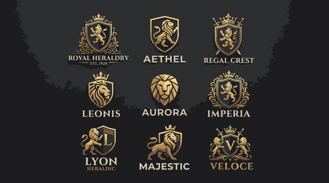 Golden Luxury Logos and Crests.