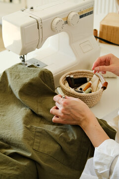 A closeup of a person crafting.
