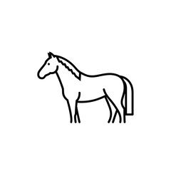 Fototapeta premium Minimalist horse outline icon, simple line art animal illustration