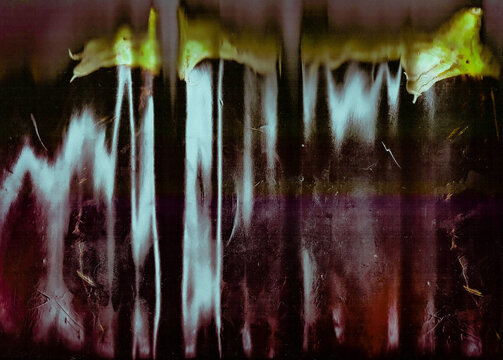 Abstract design formed by colors and shapes on a canvas