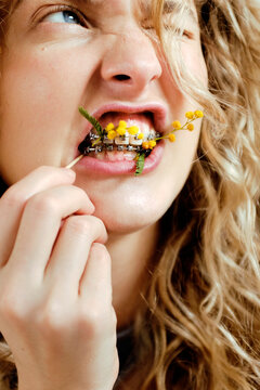 Flowers in braces