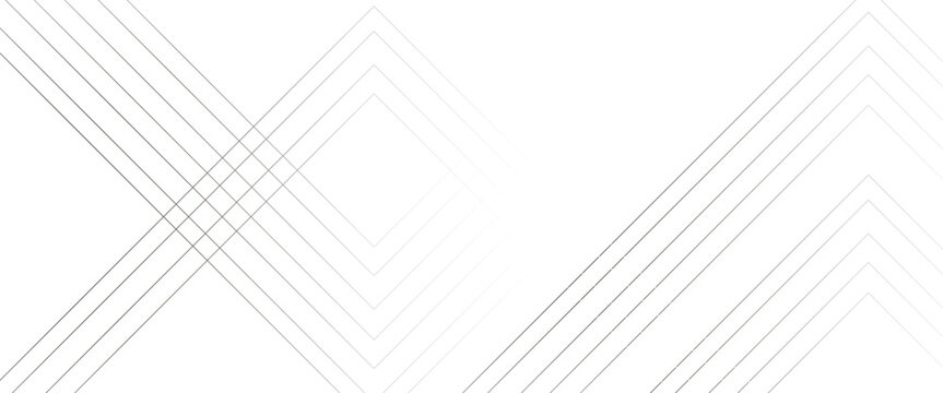 Abstract geometric pattern of intersecting thin white and gray lines on a white background