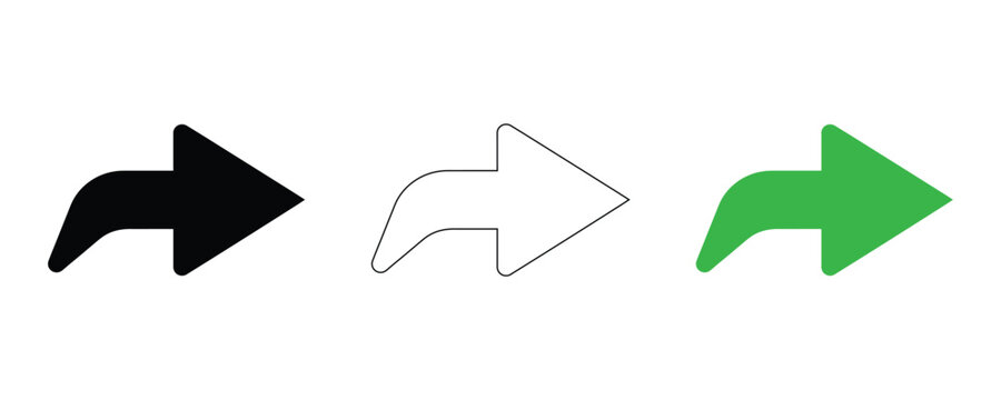 Share Arrow Icons Set, Vector Illustration of Forward, Redirection and Social Media Sharing Symbols for UI/UX Design Template