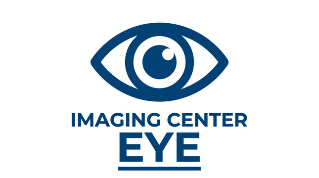 Eye imaging center logo graphic element with text