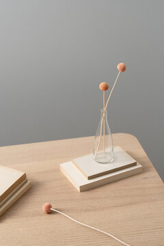 Minimal Tabletop with Vase and Books