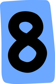 Cut out number eight, the eighth, 8 icon isolated clipart, numeral, math, mathematical, countdown, and modern digital design, sign, symbol