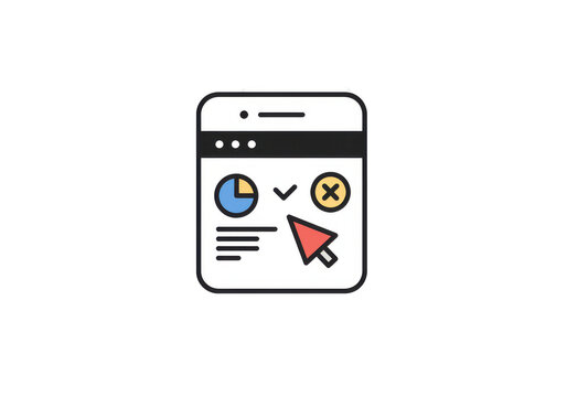 Mobile device displaying a user interface with charts and icons for analytics