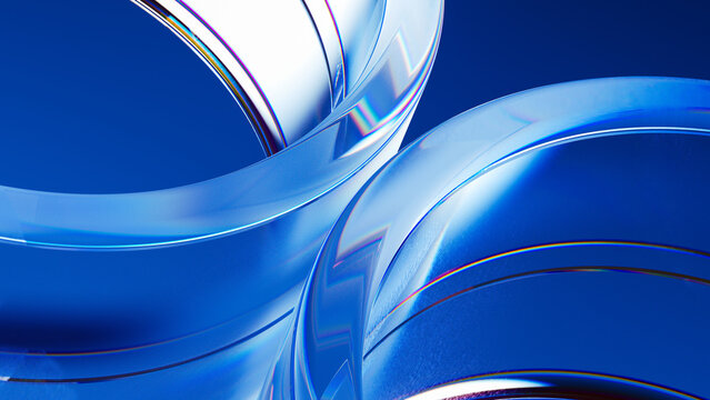 3D glass background with circular patterns and tech design