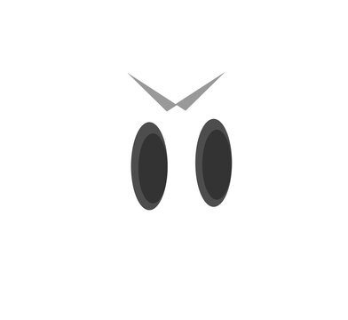 Spooky angry cartoon eyes expression isolated on transparent background