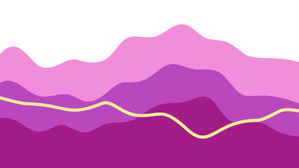 Vibrant abstract waves with bubblegum pink and plum berry gradients. Minimalist elegant aesthetic featuring a thin pale yellow wave for corporate identity and graphic projects.  © faizimunir