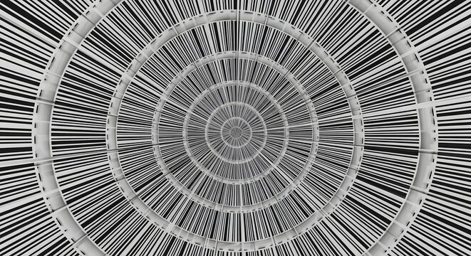 Abstract monochrome background with concentric circular lines pattern