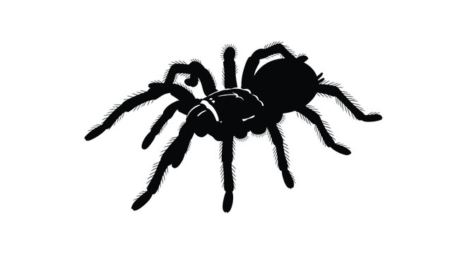 Tarantula spider silhouette against a white background