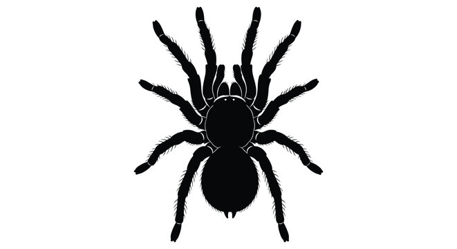 Tarantula spider silhouette against a white background