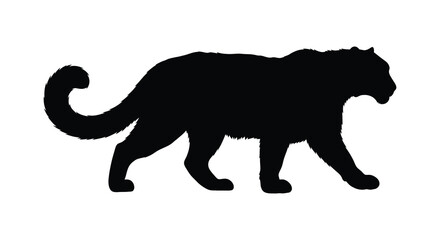 leopard silhouette black animal shape on white background © design creation