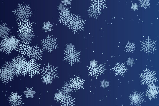 Delicate light blue snowflakes on deep navy background, texture pattern navy, blue winter navy blue