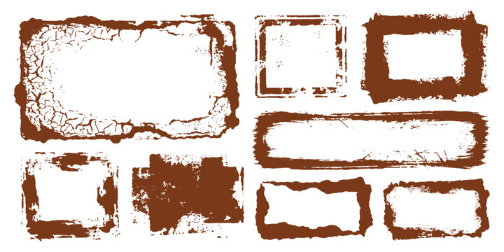 Vintage Watercolor Grunge Frame Collection with Torn Paper Border Design