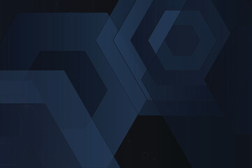 Obraz premium Abstract geometric hexagonal pattern in deep blue and dark gradient tones hexagonal shapes