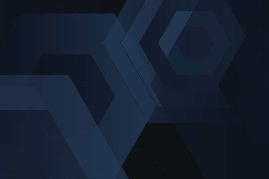Abstract geometric hexagonal pattern in deep blue and dark gradient tones hexagonal shapes