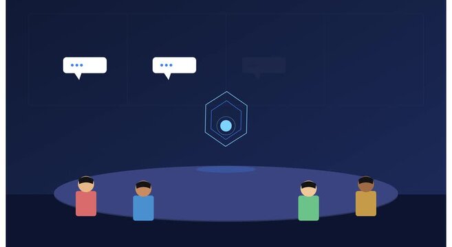 Digital team communication and collaborative network animation