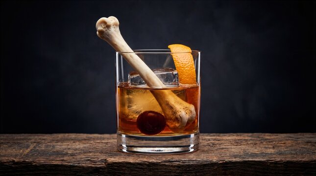 Rustic Old Fashioned with Bone Marrow Swizzle