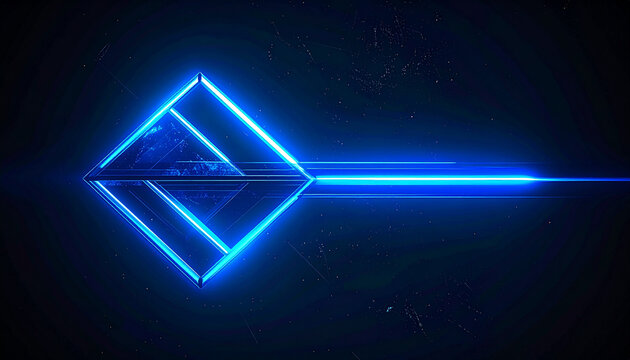 neon blue diamond shape with glowing line