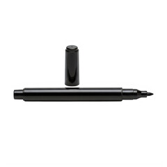 Fototapeta premium Black felt tip pen with cap disassembled isolated on transparent background