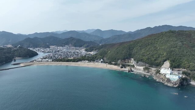 Ohama Beach and Hiwasa Town Aerial View Tokushima Japan
