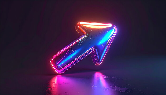 Glowing neon arrow pointing right