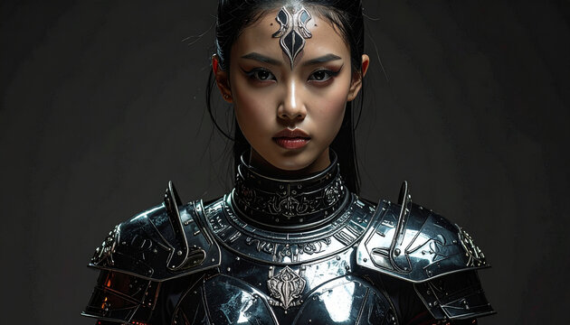 Woman in armor medieval costume fantasy warrior woman strong female