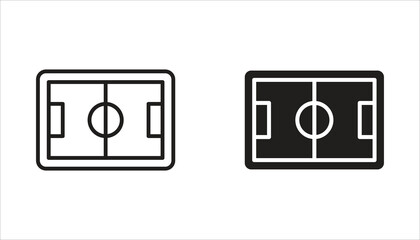 Soccer field line icon set. Soccer field layout diagram for sports tactics and training. Soccer field. White background vector. © Musrifnoupal
