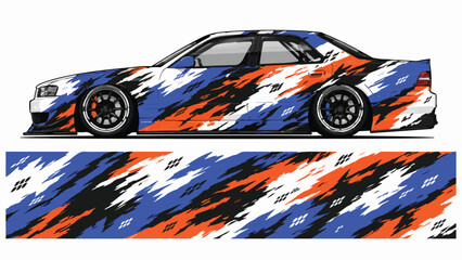Obraz premium Car Racing Sticker Design Pattern 1.