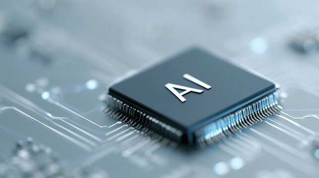 AI innovation race, glowing semiconductors, trillion dollar market