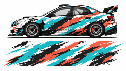 Obraz premium Car with colorful racing stripe design 4.