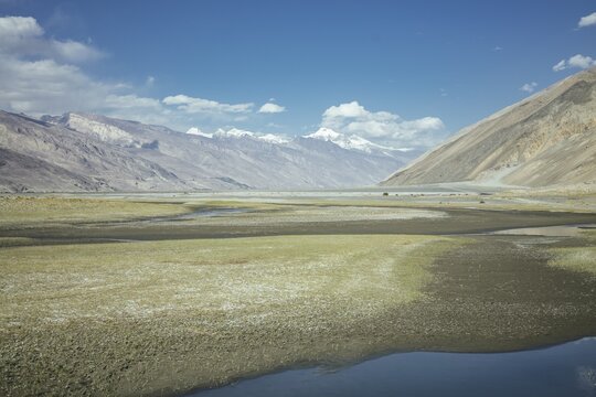 Plain with flooded areas, Sarah-e-Broghil Valley, Broghil Pass, Wakhan Corridor, Badakhshan, Afghanistan