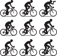 Obraz premium Cycling silhouette vector