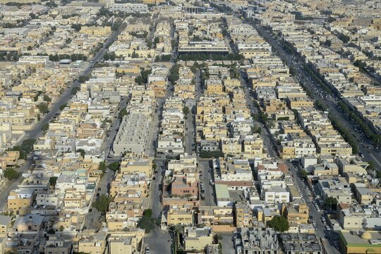 View over the Old City from Al Faisaliah Tower, Riyadh, Saudi Arabia