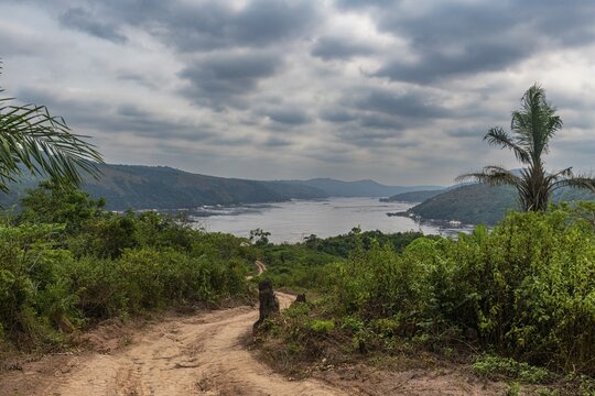 Outlook on the Congo river, Zongo waterfalls, DR Congo
