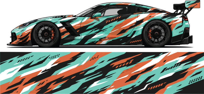 Colorful racing car with spoiler 2.