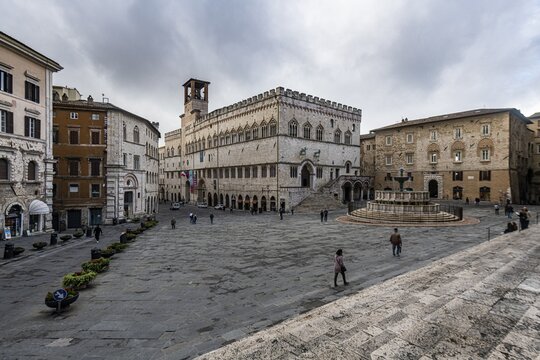 Palazzo dei Priori, historc center of Perugia, Italy
