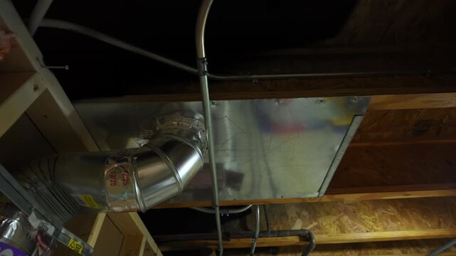 Mounted HVAC system air conditioner return duct and heating system in home