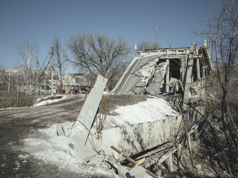 Destroyed bridge, Kupyansk, Kharkiv Oblast, Ukraine