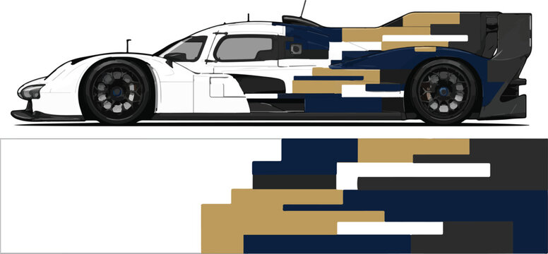 Racing Car Side View Illustration.