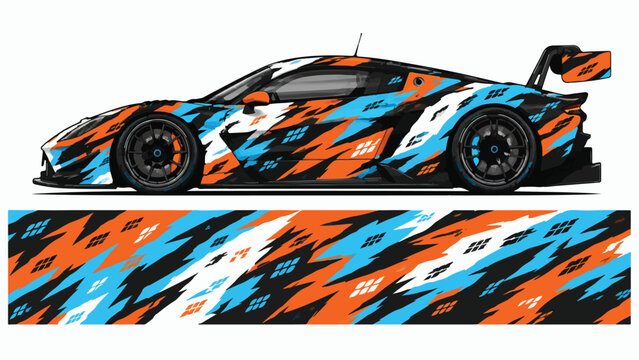 Racing car with colorful design 11.