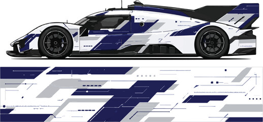 Fototapeta premium Sleek racing car with decals.